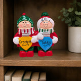 People with Christmas Lights Tabletop Decoration (2 Names)