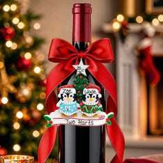 2 PENGUINS in CHRISTMAS SWEATERS Ornament