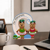 Beach-Loving Reindeer Ornament OR Tabletop Decoration (2 Names)