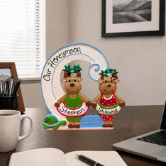2 BEACH-LOVING REINDEER Ornament OR Tabletop Decoration