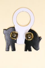 PIG - HAMPSHIRE (BANDED) - Hand-Painted LEATHER Doorknob Bell