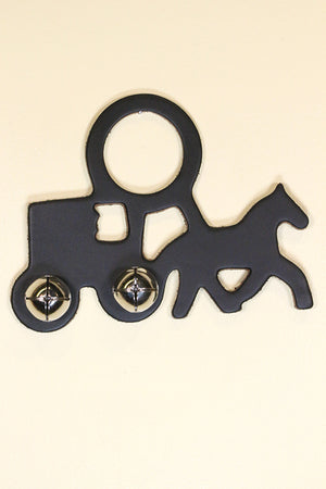 AMISH HORSE & BUGGY LEATHER Doorknob Bell - Unpainted