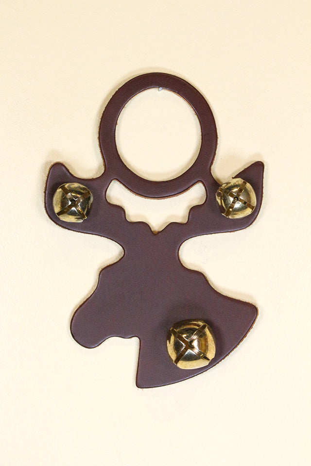 MOOSE HEAD LEATHER Doorknob Bell