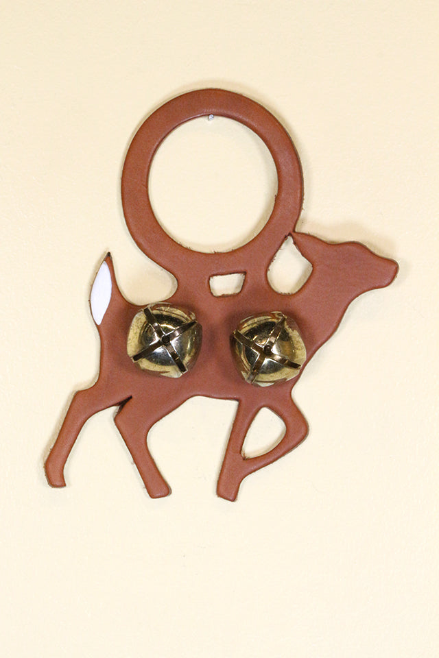 DEER Hand-Painted LEATHER Doorknob Bell