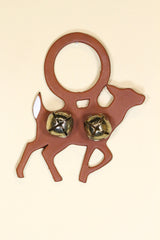 DEER Hand-Painted LEATHER Doorknob Bell