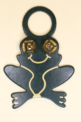 FROG Hand-Painted LEATHER Doorknob Bell