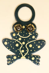 FROG Hand-Painted (SPOTTED) LEATHER Doorknob Bell