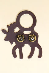 MOOSE (WALKING) PLAIN LEATHER Doorknob Bell