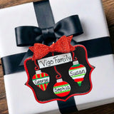 Christmas Ornaments on a Blackboard Ornament (3 Names)