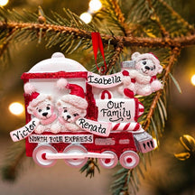 Bears in Candy Train Ornament (3 Names)