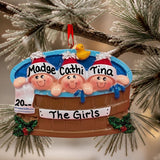 People in a Hot Tub Ornament (3 Names)