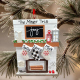 Stockings on Joy Mantel Ornament (3 Names)