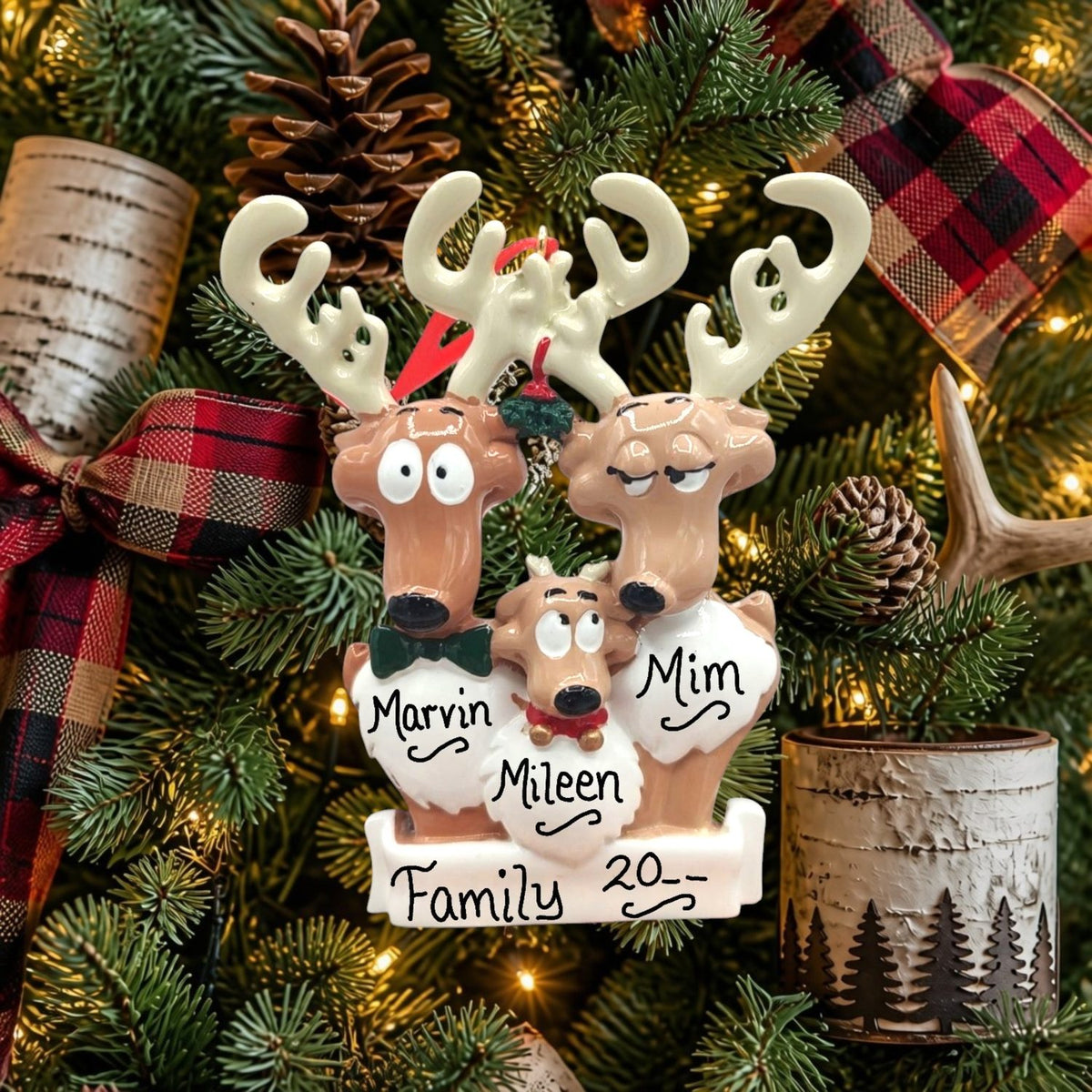 Reindeer Ornament (3 Names)