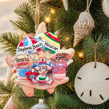 Snowpeople at the Beach Ornament (3 Names)