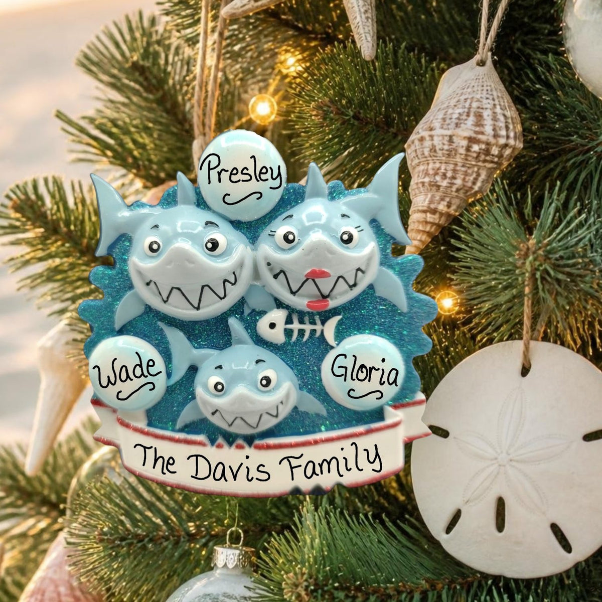 Sharks Ornament (3 Names)