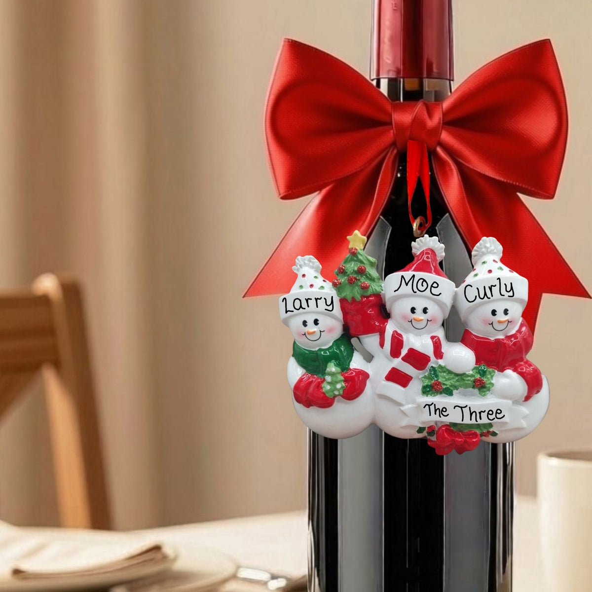 Snowpeople Ornament (3 Names)