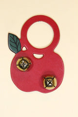 APPLE - Hand-Painted LEATHER Doorknob Bell