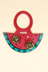WATERMELON - Hand-Painted LEATHER Doorknob Bell