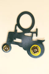 TRACTOR - Hand-Painted LEATHER Doorknob Bell - GREEN