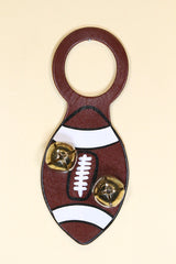 FOOTBALL Hand-Painted LEATHER Doorknob Bell