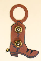COWBOY BOOT - Hand-Painted Leather Doorknob Bell
