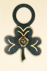 SHAMROCK - Hand-Painted Leather Doorknob Bell