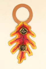 OAK LEAF (FALL) Hand-Painted LEATHER Doorknob Bell