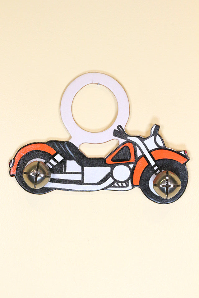 MOTORCYCLE Hand-Painted LEATHER Doorknob Bell