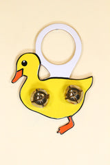 DUCK - YELLOW - Hand-Painted LEATHER Doorknob Bell