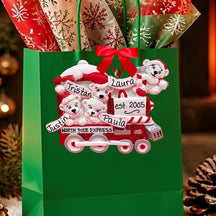 Bears in Candy Train Ornament (4 Names)