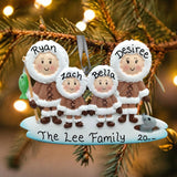 Ice Fishing Family Ornament (4 Names)
