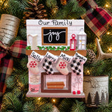 Stockings on "Joy" Mantel Ornament (4 Names)