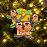 Owls in Tree Ornament (4 Names)