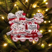 Bears in Candy Train Ornament (5 Names)