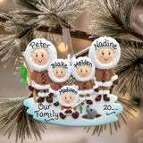 Ice Fishing Family Ornament (5 Names)