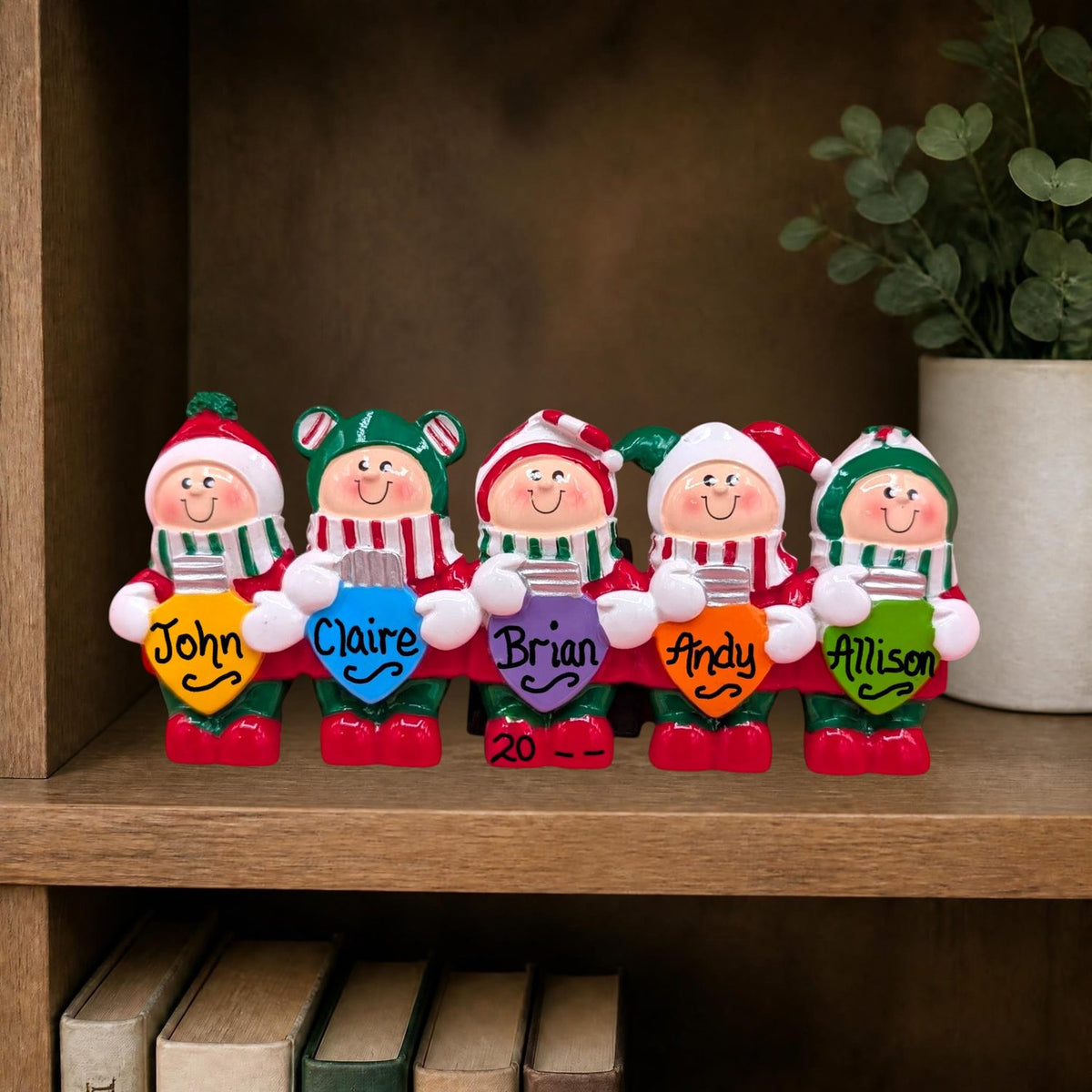 People with Christmas Lights Tabletop Decoration (5 Names)