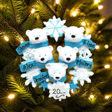 Polar Bears with Snowflakes Ornament (5 Names)