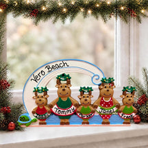 Beach-Loving Reindeer Ornament or Tabletop Decoration (5 Names)