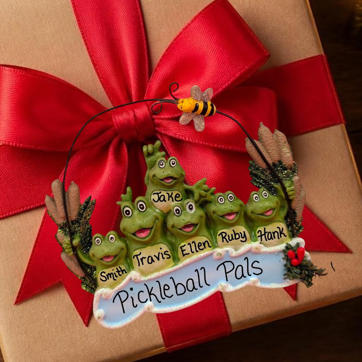 Frogs Ornament with Wire (6 Names)