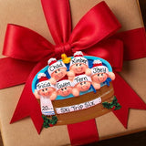 People in a Hot Tub Ornament (6 Names)