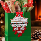 Stockings on White Mantel Ornament (6 Names)