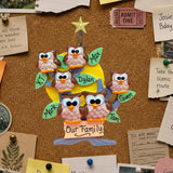 Owls in Tree Ornament (6 Names)