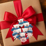 Polar Bears with Snowflakes Ornament (6 Names)