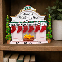Stockings on White Mantel Tabletop Decoration (6 Names)