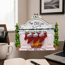 Stockings on White Mantel Tabletop Decoration (7 Names)