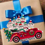Passengers in Antique Car Ornament (8 Names)