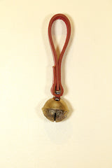 #10 Solid Brass Belsnickel Bell with Leather Handle