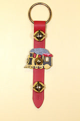 TRAIN - BLACK - Hand-Painted Leather on Strap with 2 Bells