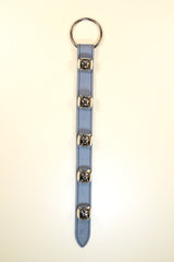 5 Plated Bells on Wide 20 inch Stitched Strap - Lg Ring Top