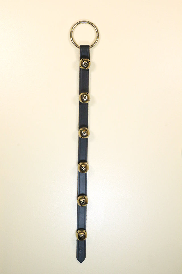 6 Plated Bells on 24 inch Strap - Lg Ring Top